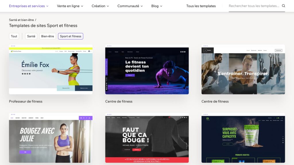 Wix pour les coachs sportifs